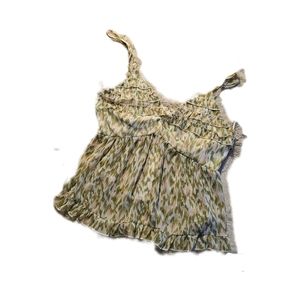 Sheer midriff tank top